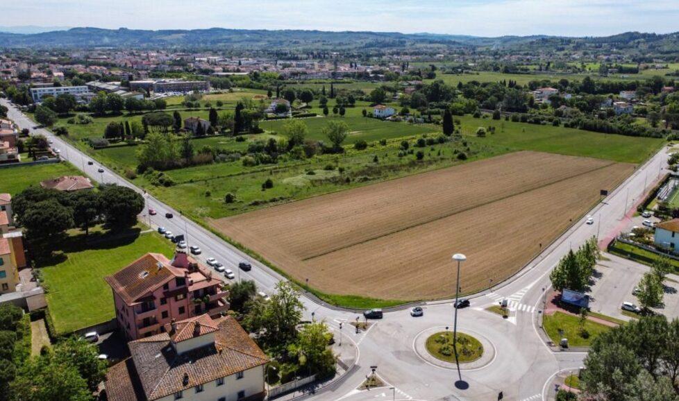 
	L&rsquo;area di via Raffaello Sanzio dove sorger&agrave; la nuova struttura dedicata all&rsquo;atletica leggera

