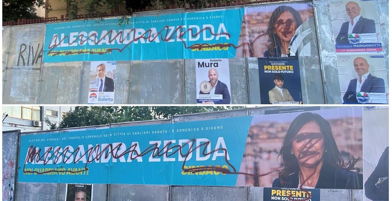 Elezioni a Cagliari, vandalizzati i manifesti di Alessandra Zedda