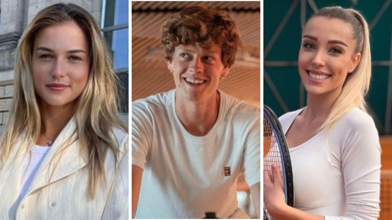 
	Da sinistra:&nbsp;Anna Kalinskaya, Jannik Sinner e Maria Braccini

