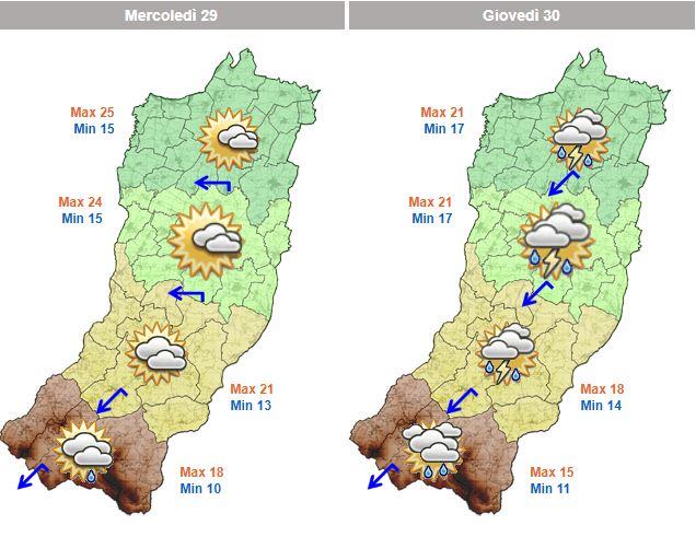 Meteo, pioggia in arrivo e temperature ferme 20 gradi