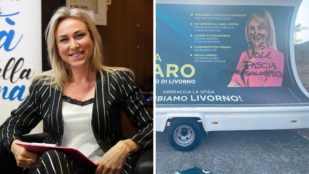Livorno, le offese sui manifesti della candidata Vaccaro: "Fascia, ti si vole solo appesa"