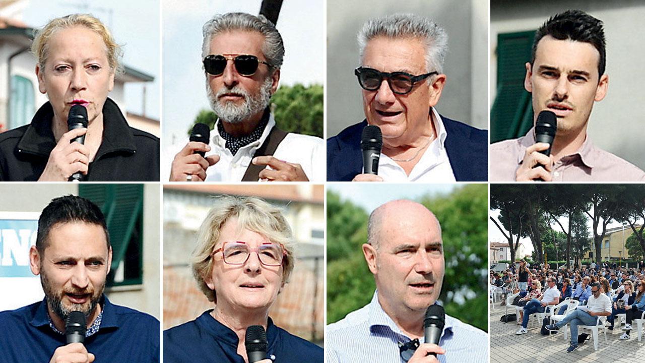 Nella foto partendo dall'alto da sinistra verso destra i candidati a sindaco Antonella Lavista, Luciano Lorusso, Salvatore Giangrande, Federico Fulceri.
In basso sempre da sinistra Domenico Di Pietro, Lia Burgalassi, Federico Pazzaglia.