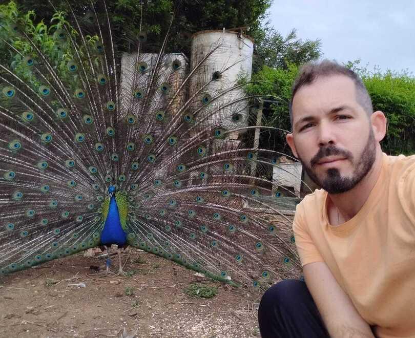 Alessio Ciompi con il pavone