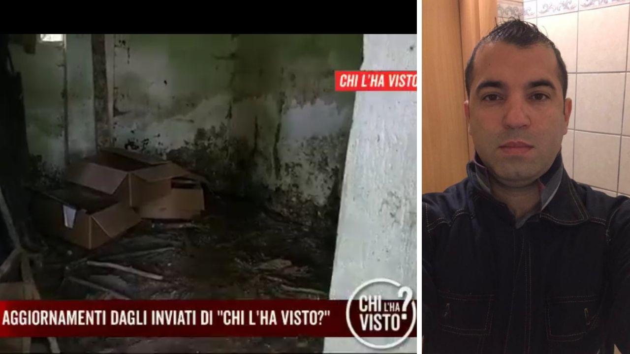 Le scatole che contenevano le borse (dal programma Chi l'ha visto?) e a lato Nicolas Matias Del Rio