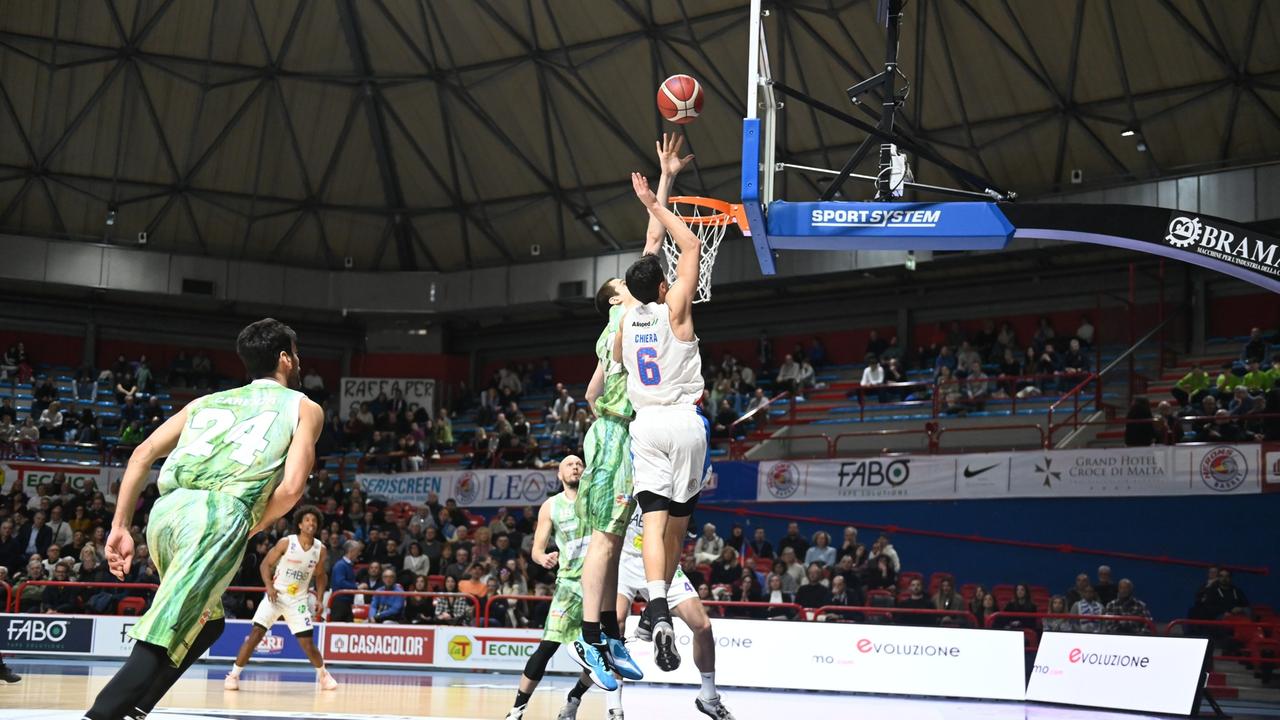 La partita giocata a fine febbraio al Palaterme tra la Fabo e Avellino (foto Herons)
