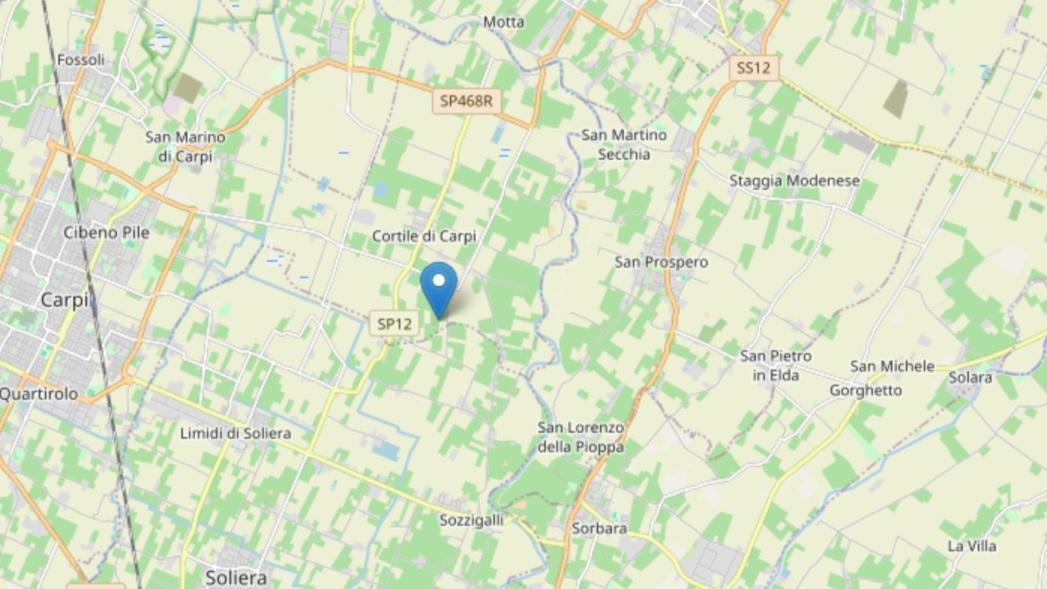 Terremoto, scossa di magnitudo 2.4 tra San Prospero e Carpi