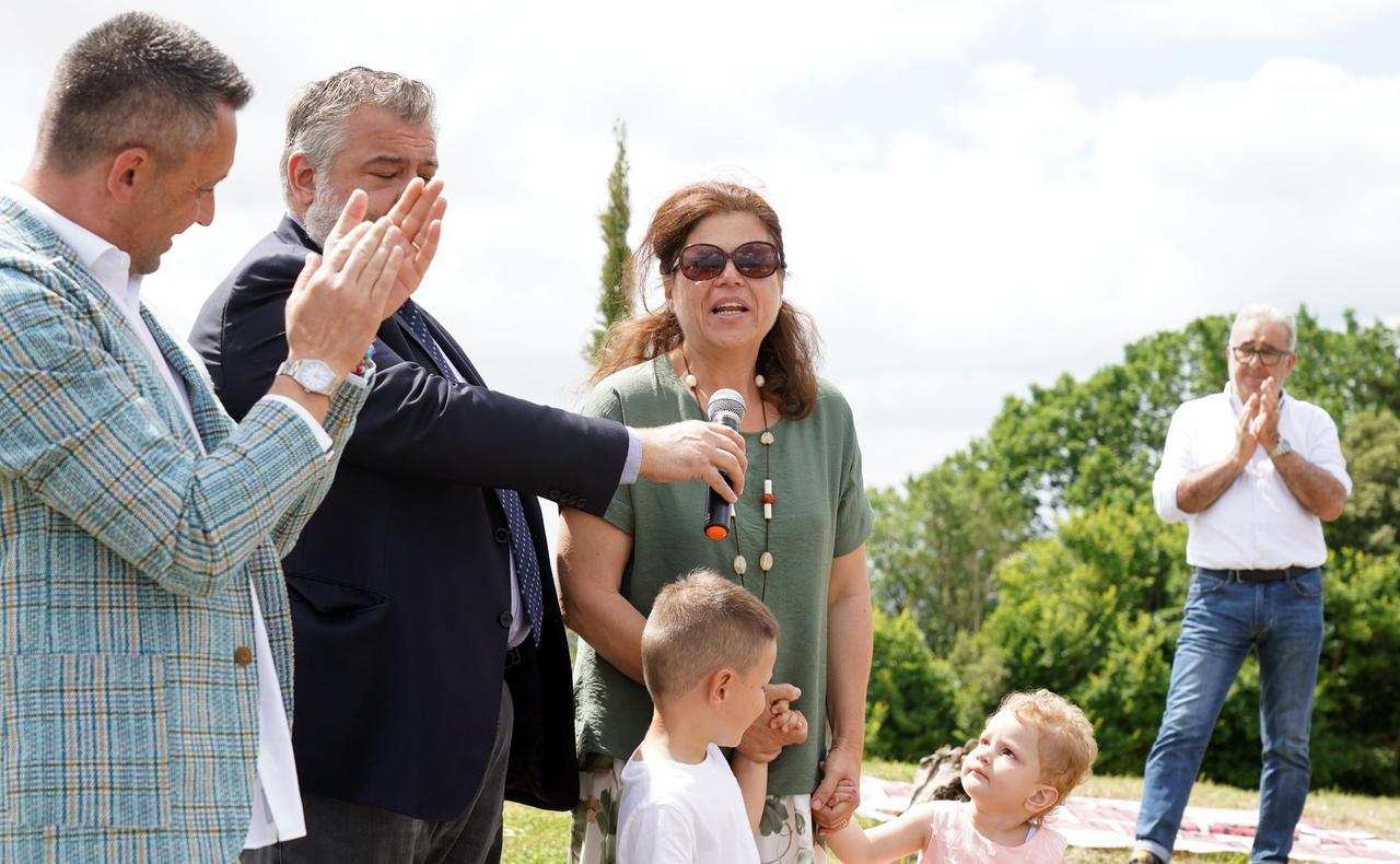 
	Lucia Sarconia durante il suo commovente intervento (foto di Franco Silvi)

