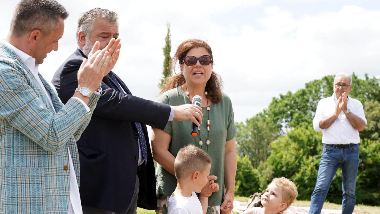 Lucia Sarconia durante il suo commovente intervento (foto di Franco Silvi)