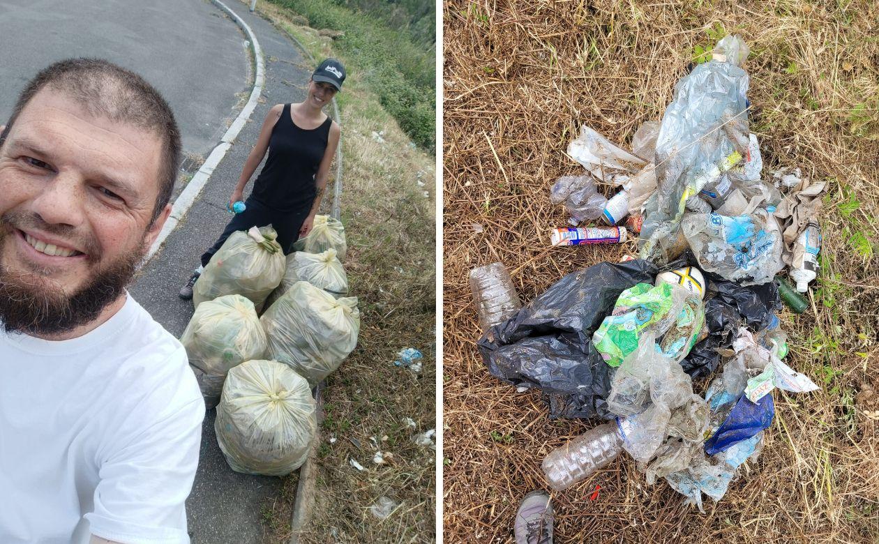 Livorno e il suo Mr Green: questa volta c’è anche Giulia e insieme raccolgono quasi 40 chili di immondizia