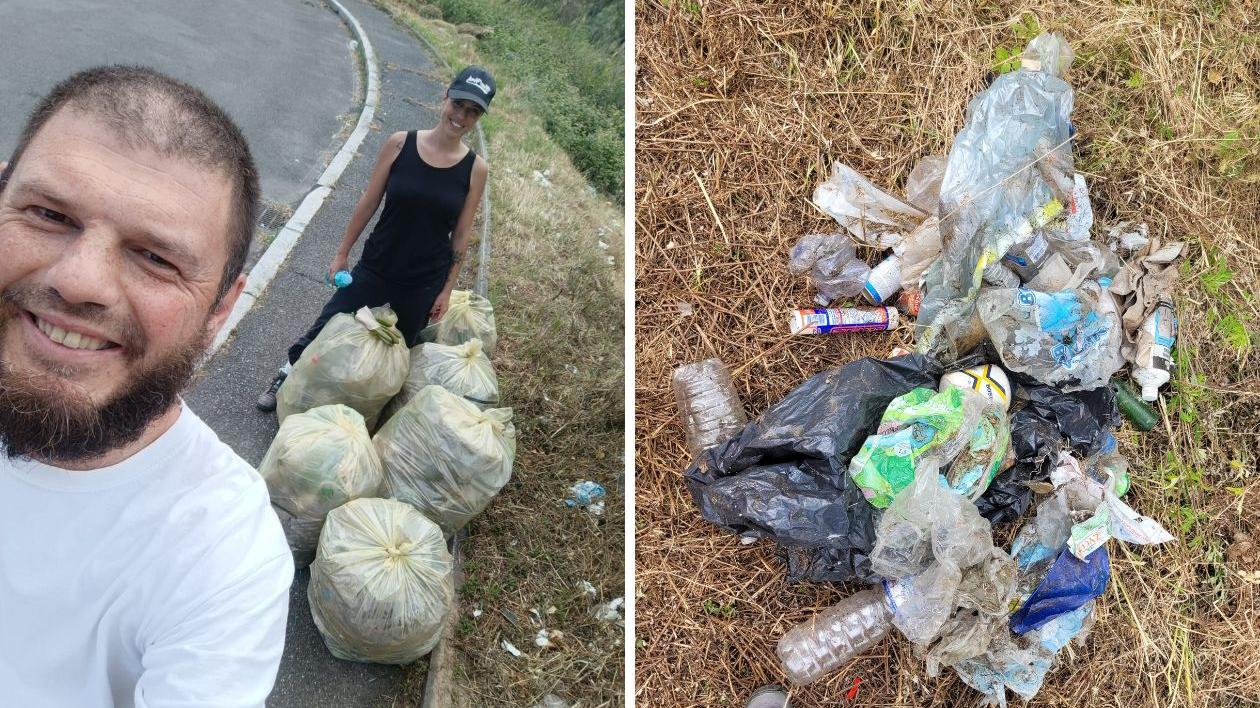 Livorno e il suo Mr Green: questa volta c’è anche Giulia e insieme raccolgono quasi 40 chili di immondizia