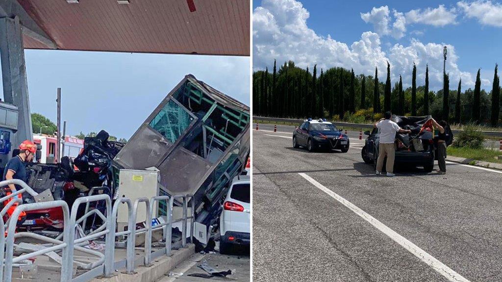 
	A sinistra l'incidente, a destra la coppia austriaca

