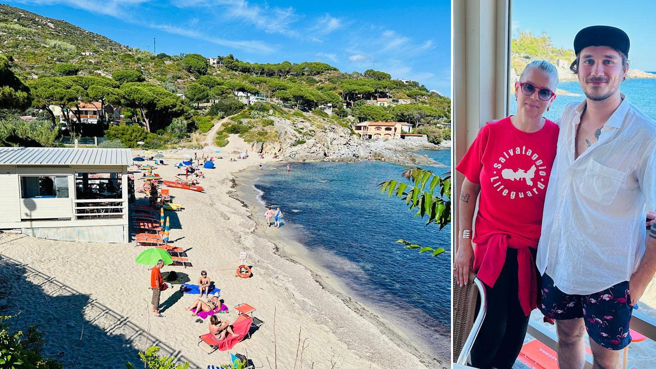 Marlene Canovaro e Andrea Politi e la spiaggia di Seccheto (foto servizio Gio’ Di Stefano)