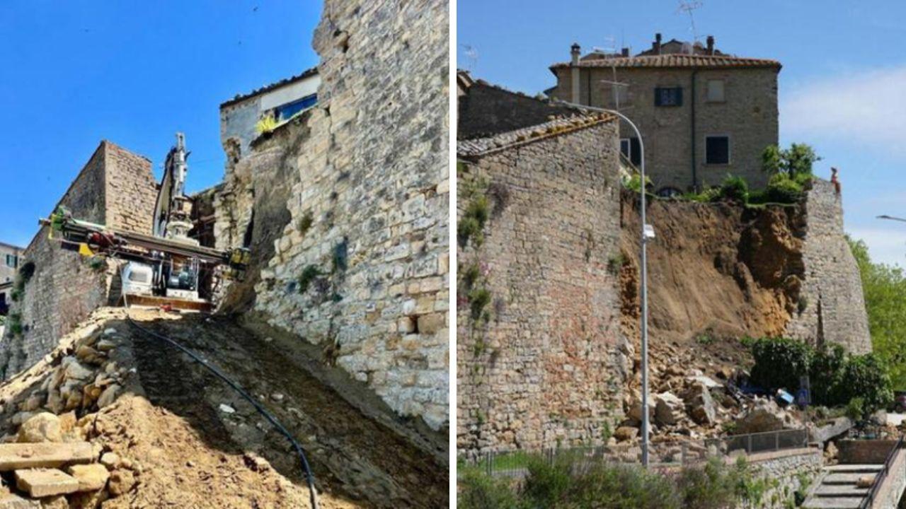 Come si presenta Volterra un mese dopo il crollo delle mura antiche