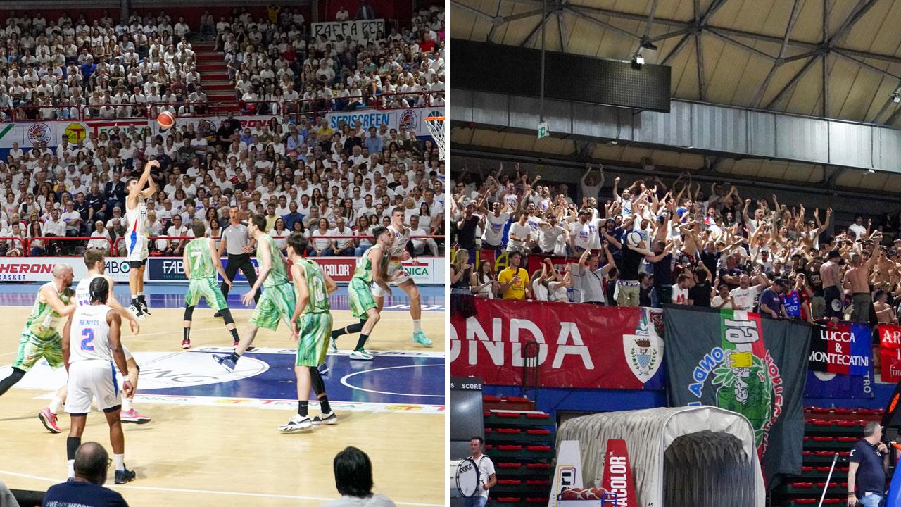 Nelle foto di Nucci un momento della partita martedì sera e la curva est