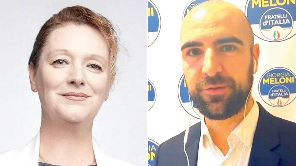 
	Ilaria Bugetti, candidata sindaca del centrosinistra, e Matteo Mazzanti, coordinatore provinciale di FdI

