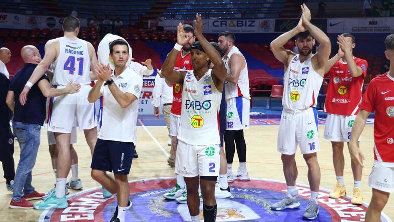 Un'esultanza dei giocatori della Fabo (foto Nucci)