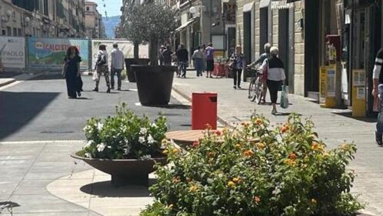 Livorno, fioriere e panchie per il nuovo look di via Ricasoli: «Così rilanciamo il commercio»
