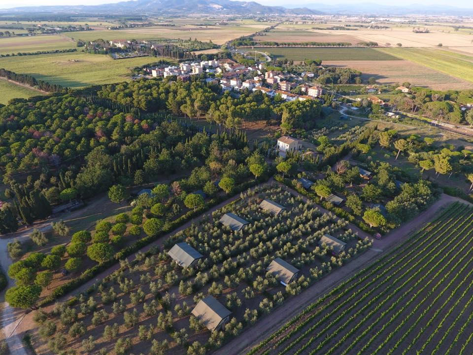 
	Le tende del glamping della Tenuta Poggio Rosso a Populonia Stazione

