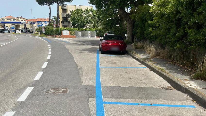 I nuovi stalli blu comparsi in tutta Città Giardino (foto Paglianti)