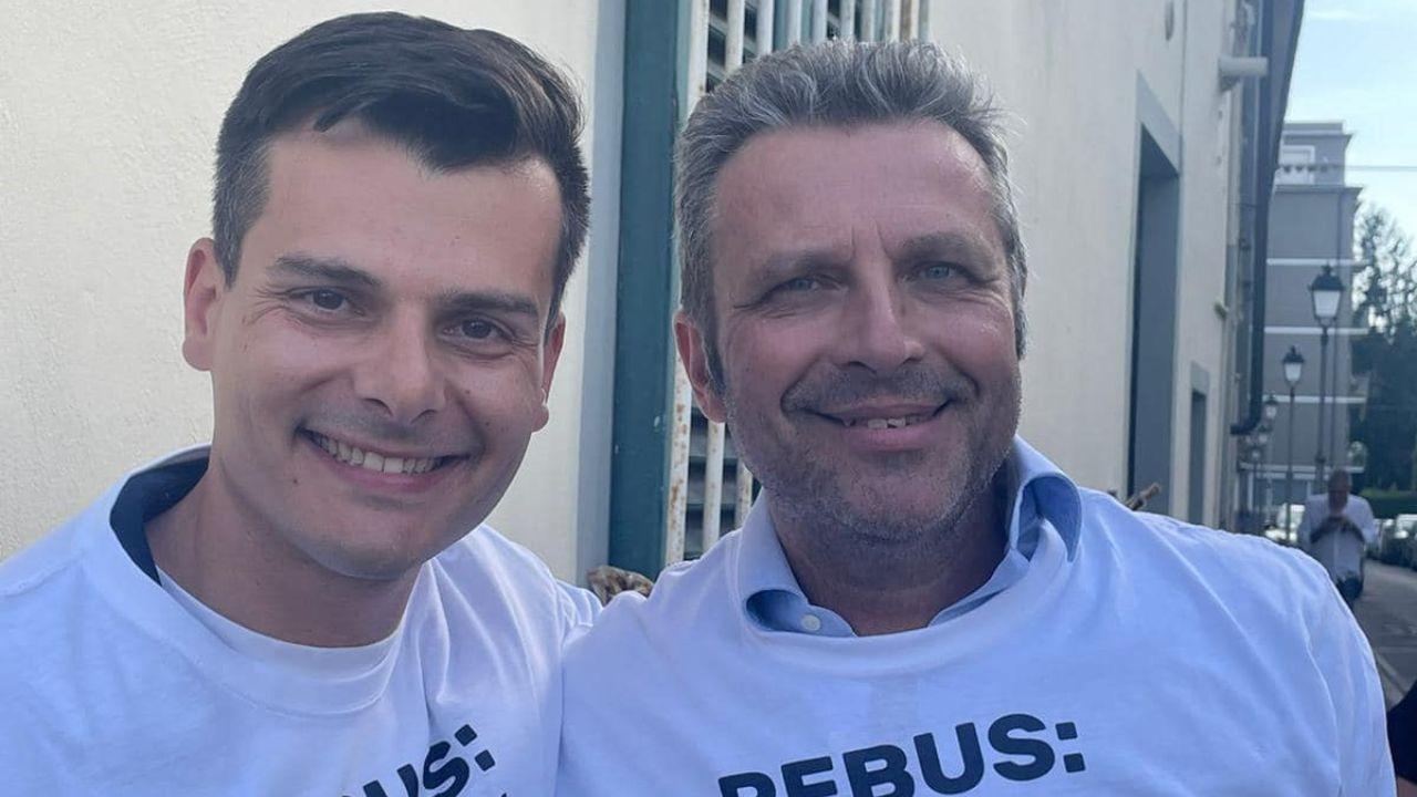 Edoardo Ziello, deputato della Lega, con il nuovo sindaco di Santa Croce, Roberto Giannoni (a destra)