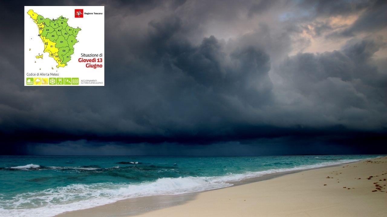Temporali in arrivo sulla costa, allerta gialla in Toscana per giovedì 13 giugno