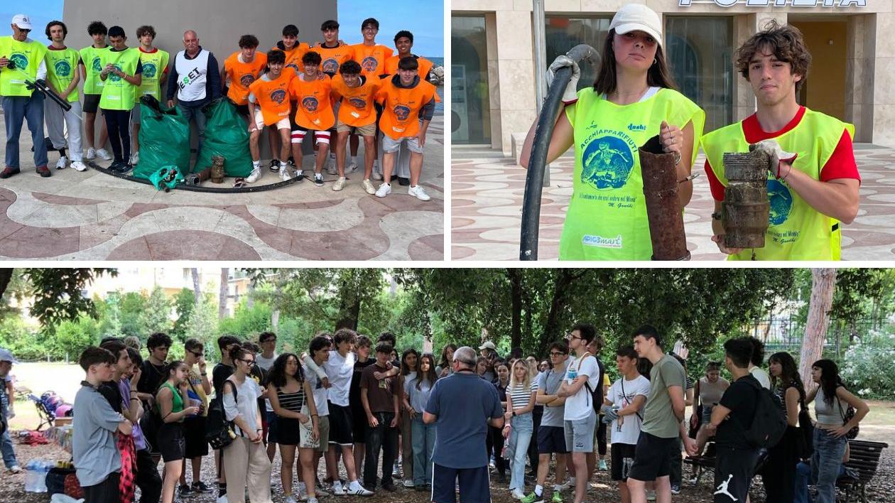 Livorno, da Villa Fabbricotti a Monterotondo fino al lungomare studenti acchiapparifiuti con Reset