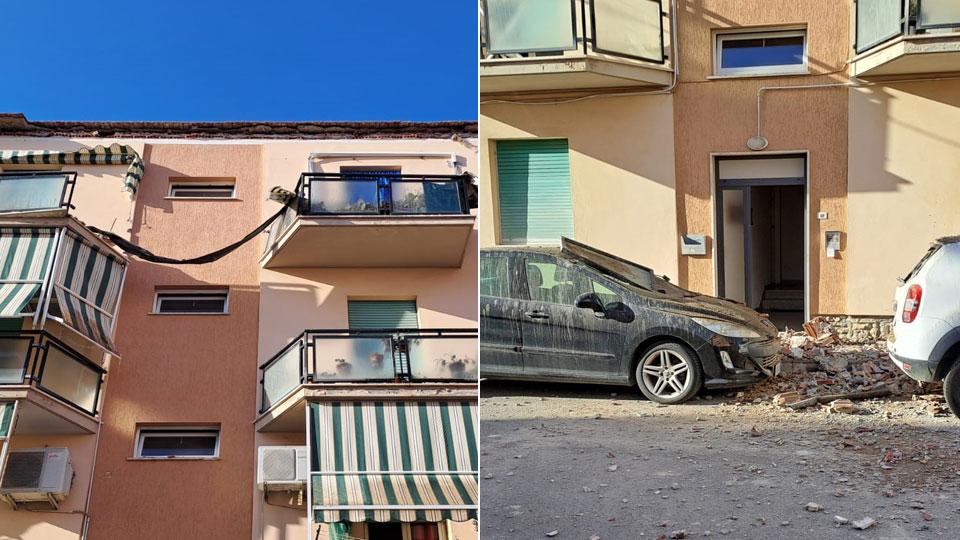 Crolla il cornicione da un palazzo: tragedia sfiorata a Venturina