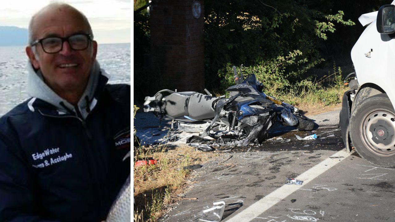 Lapo Bernardi e la sua moto dopo l'incidente (Foto AgenziaBF)