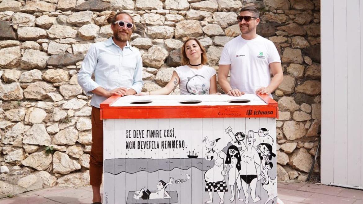 Arte e rispetto per l’ambiente, Ichnusa presenta gli eco-bidoni