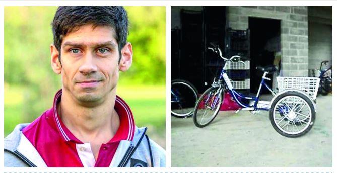 Rubato il triciclo per disabili al poeta e atleta Damiano Cabassi
