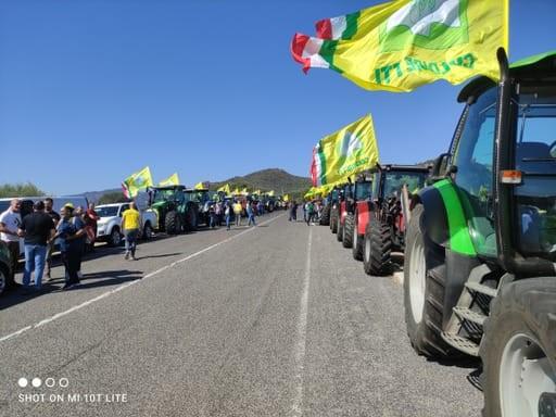Olbia, trattori in corteo sulla 131 dcn contro la crisi idrica