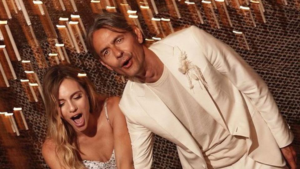 
	Inzaghi e la moglie Angela, dalla pagina Instagram dell&rsquo;allenatore

