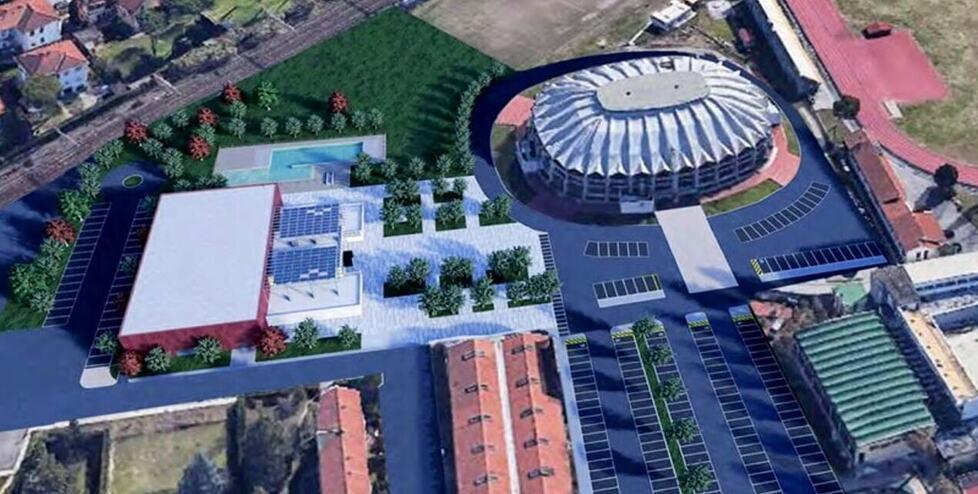 Una simulazione grafica della nuova piscina di Barbaricina