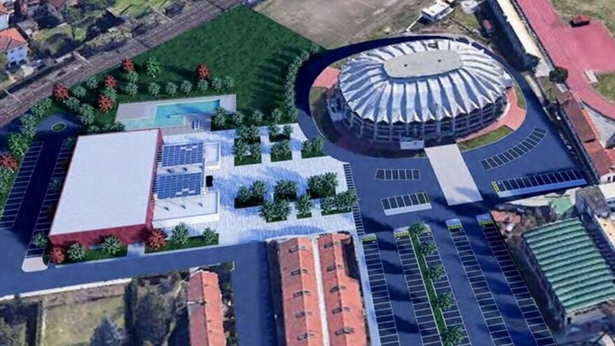 Una simulazione grafica della nuova piscina di Barbaricina