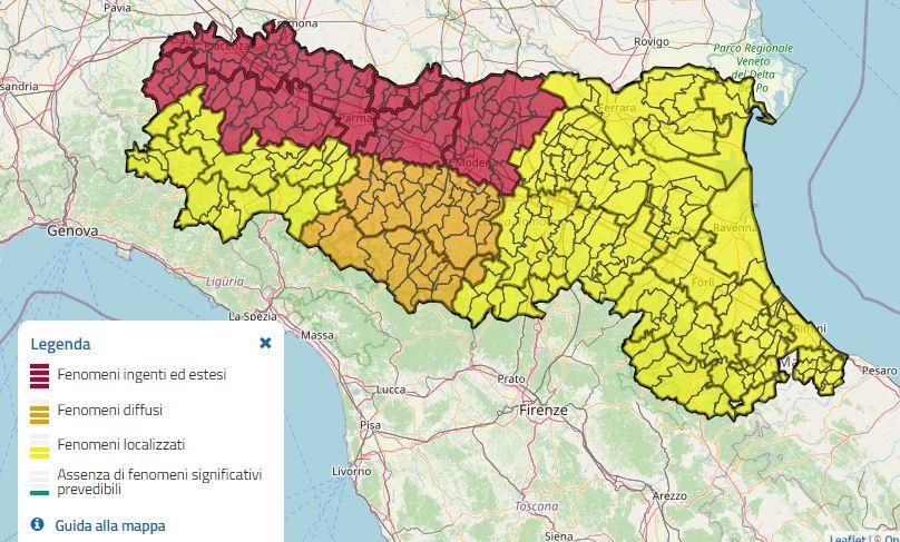 Allerta rossa per criticità idraulica sulle pianure