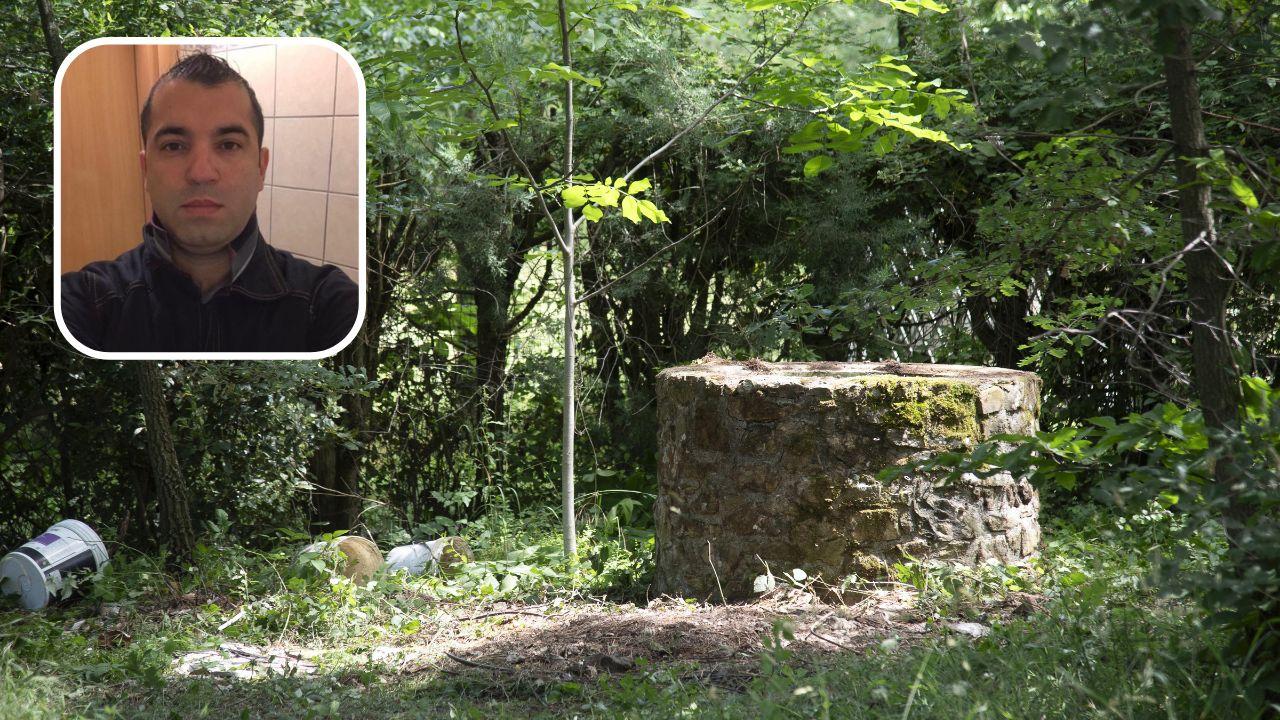 
	Del Rio e il pozzo dove &egrave; stato trovato morto il corriere

