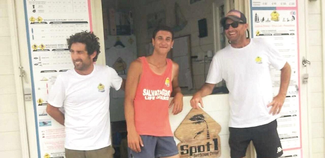 
	Da sinistra Gianni Como, Devid Rossello ed Elia Rossetti dello Spot1 alle Gorette

