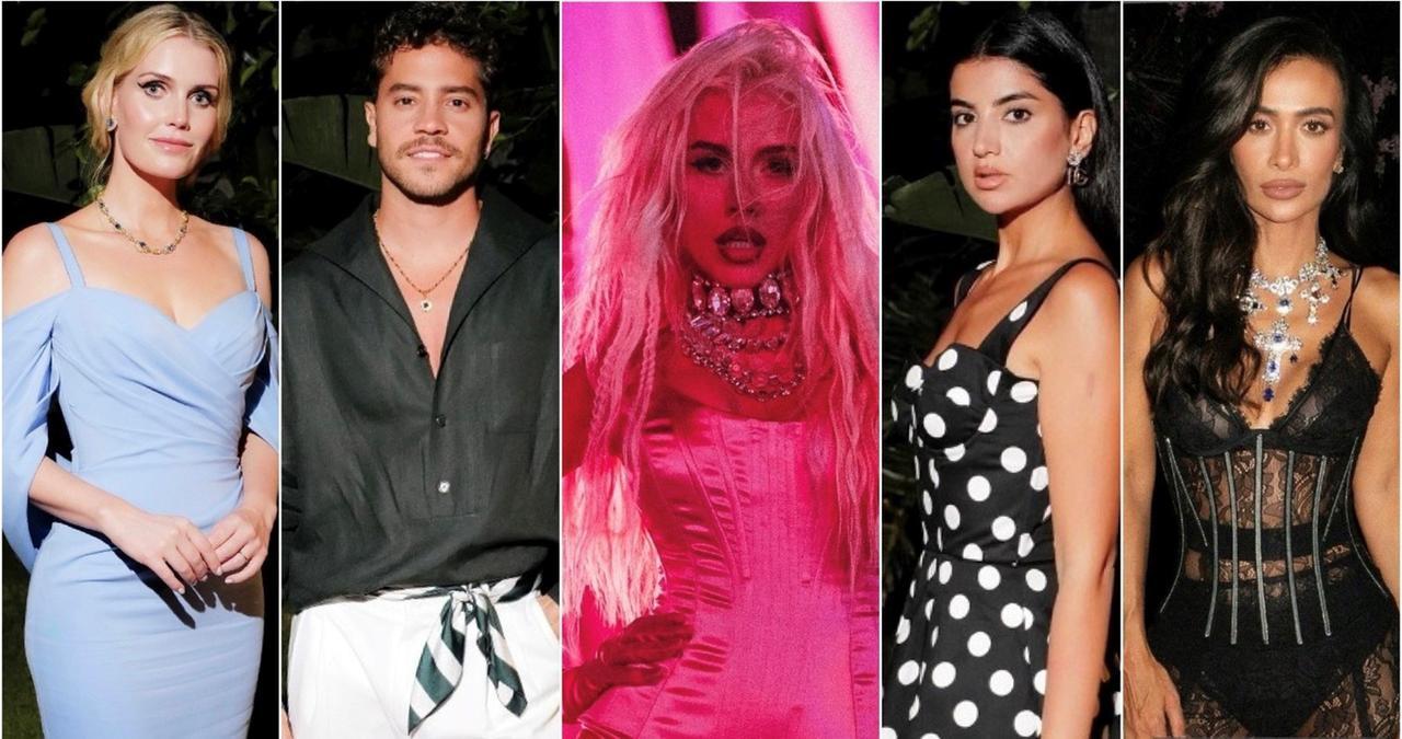 
	&nbsp;Christina Aguilera al centro, da sinistra Kitty&nbsp;Spencer, Andr&egrave; Lamoglia, Ola Farahat e Silvia Braz (@dequemeolook)

