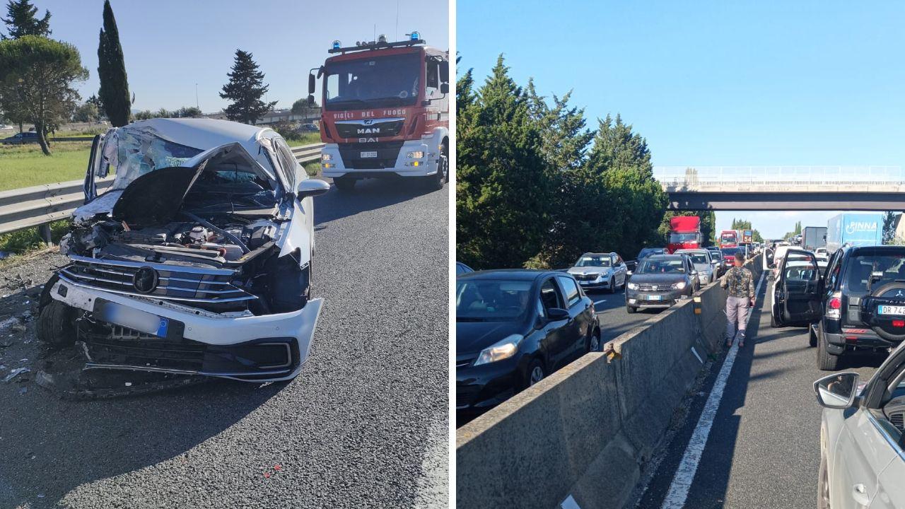 Il luogo dell'incidente e la coda in Fi-Pi-Li 