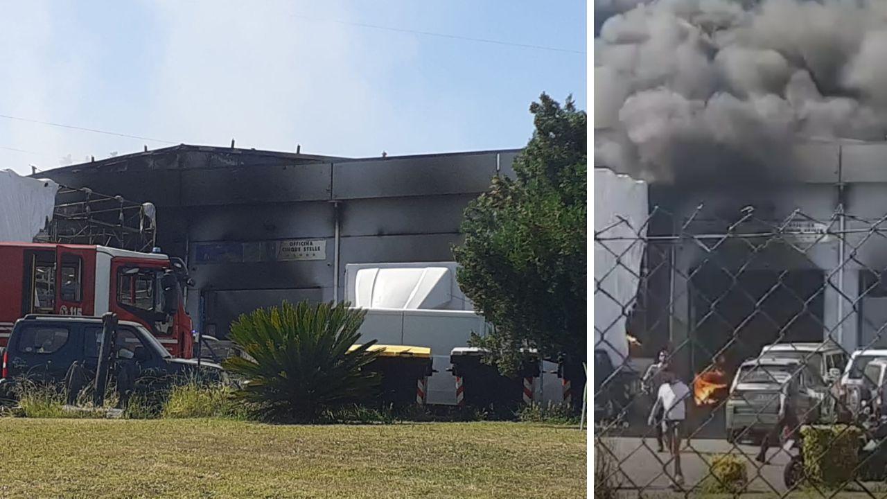 
	L'incendio e i danni all'officina

