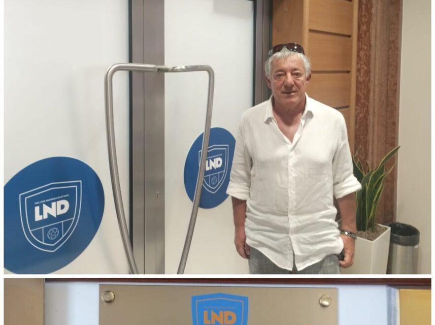Il presidente della Zenith Audax Prato Carmine Valentini nella sede della Lega nazionale dilettanti dove ha depositato la domanda di ripescaggio in Serie D