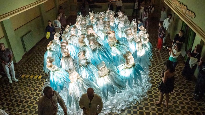 Una delle installazioni realizzate dall’artista Davide Dall’Osso