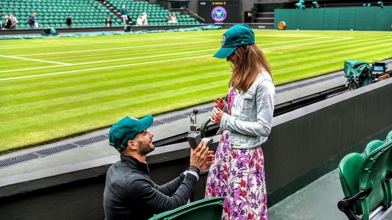 La proposta di matrimonio di Gabriele finisce in mondovisione a Wimbledon