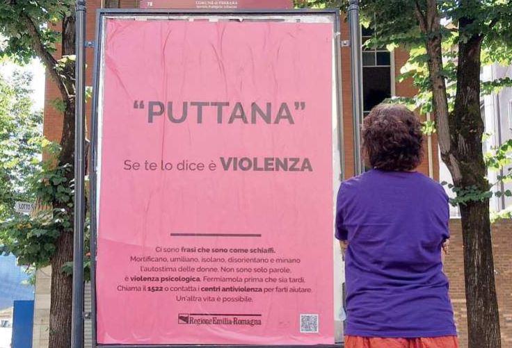 Campagna sulla violenza di genere, a Ferrara quel “puttana” divide