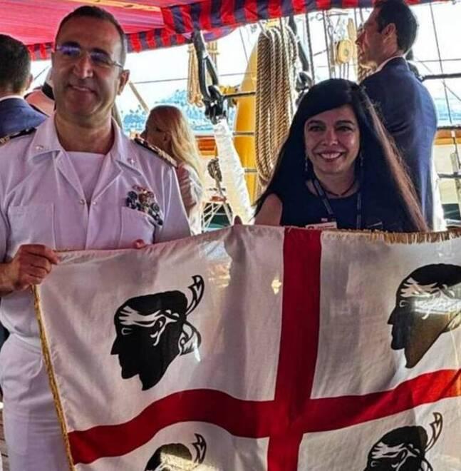 La bandiera dei quattro mori a bordo del Vespucci