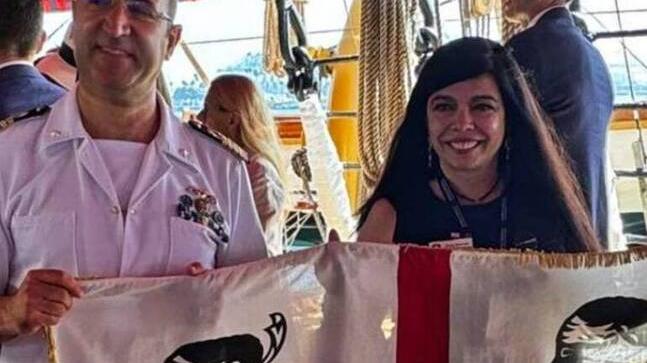 La bandiera dei quattro mori a bordo del Vespucci