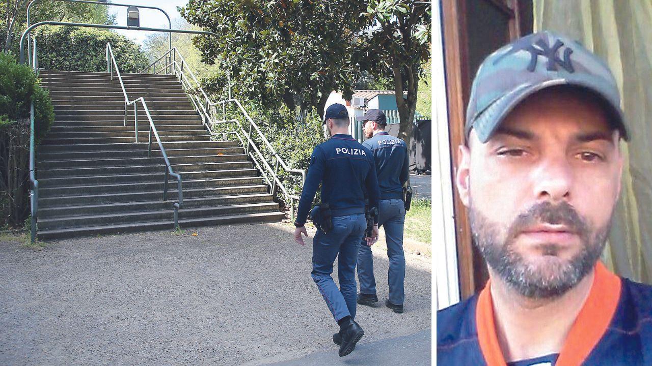 
	Il sopralluogo della polizia sulle gradinate del Mandela e&nbsp;la vittima Antonio Morra

