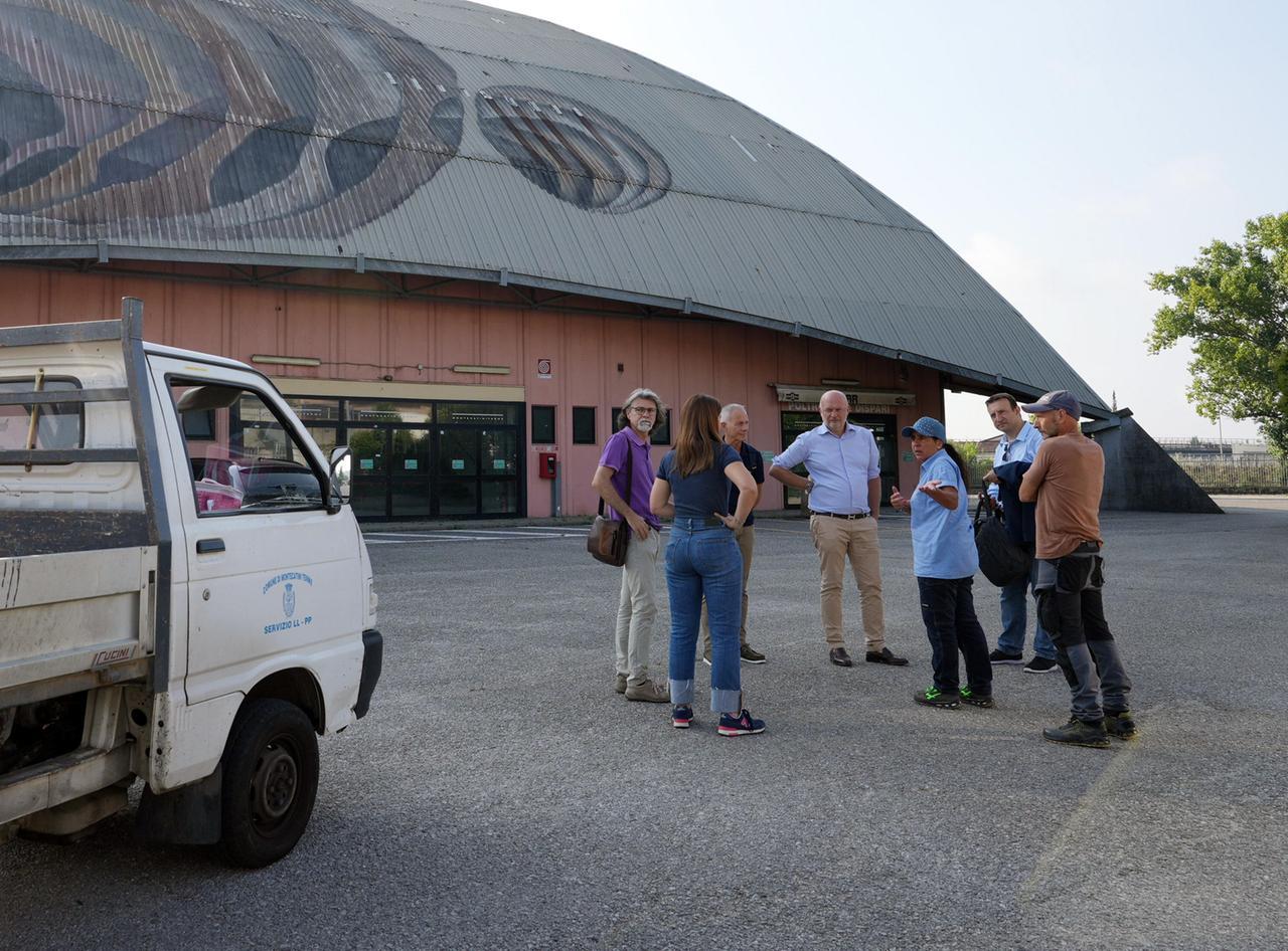 
	Il sopralluogo al Palaterme (foto Nucci)

