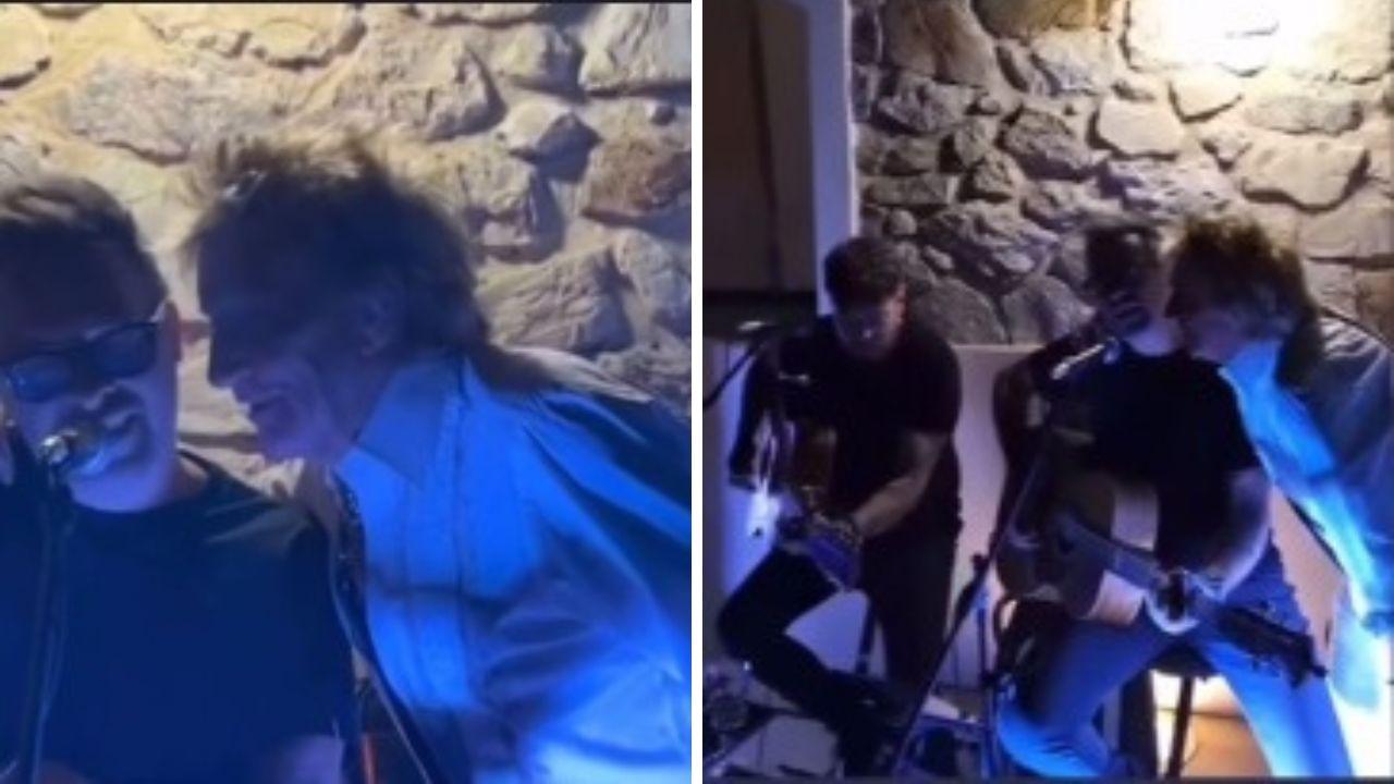 
	Rod Stewart durante il concerto improvvisato all'Isola d'Elba

