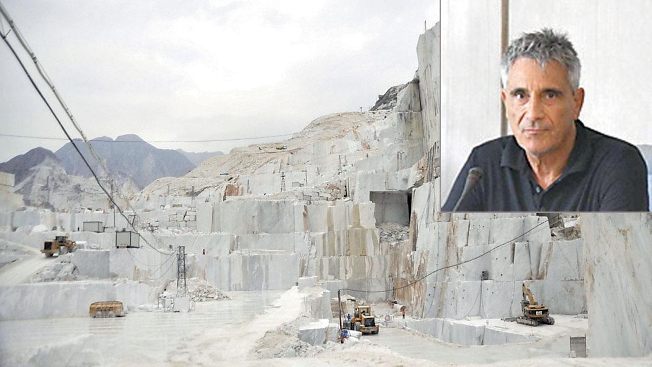 
	Fabrizio Santucci referente escavazione e lapideo di Confindustria e uno scorcio delle cave

